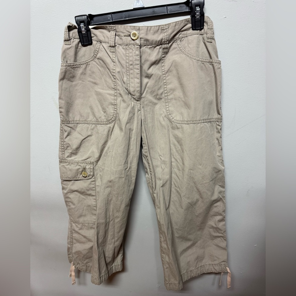 Van Heusen Tan Capris Lightweight Cotton Blend
